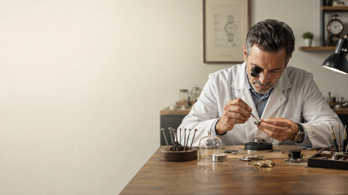 Watchmaker Working on Valmon Watch